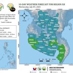 10-day Farm Weather Outlook and Advisory (FWOA) ng buong SOCCSKSARGEN from July 09-18, 2025