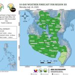 10-day Farm Weather Outlook and Advisory (FWOA) ng buong SOCCSKSARGEN from July 14-23, 2025
